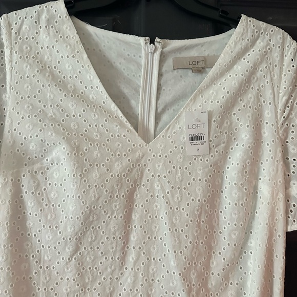 NEW LOFT Eyelet Shift Dress - Picture 3 of 5